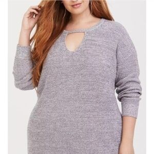 Torrid Heather Gray Keyhole Sweater